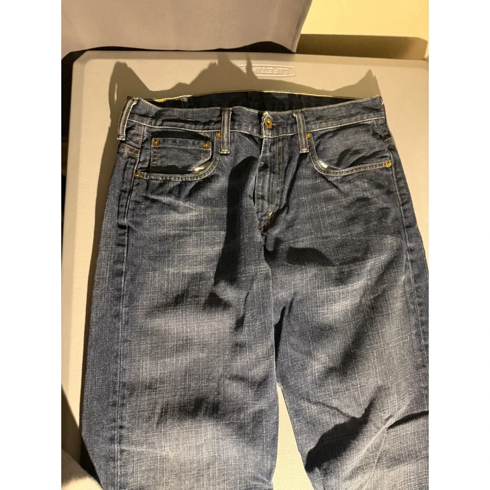 Levis 569 Loose Straight Jeans Mens W32 L34 Dark Wash Blue Denim 00569-0041